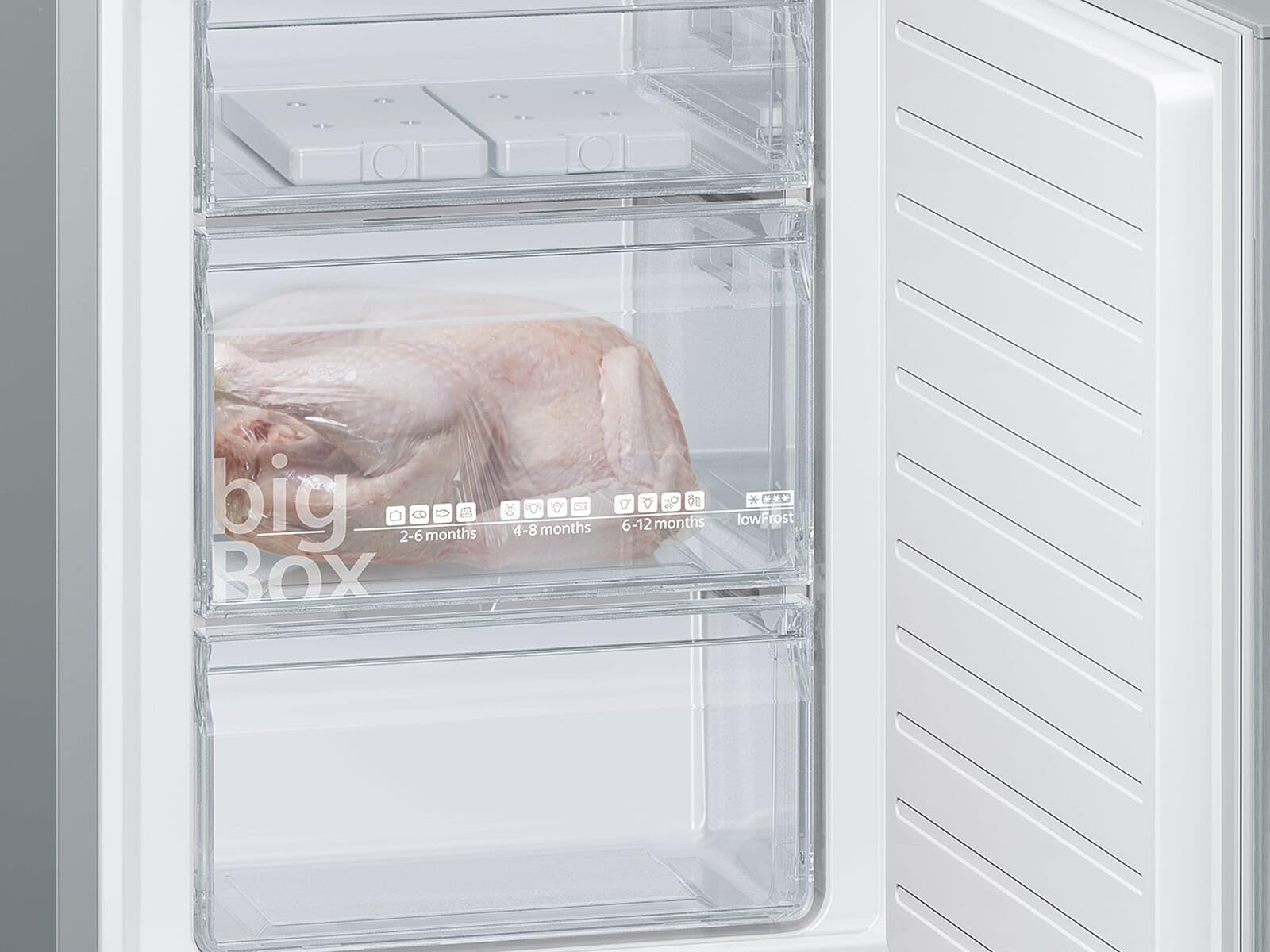 Siemens KG36EALCA iQ500 Frigorifero congelatore freestanding/C / 149 kWh/anno / 308 l/hyperFresh Fresh Fresh Fresh/bigBox/illuminazione interna a LED/superCooling, look in acciaio inox,