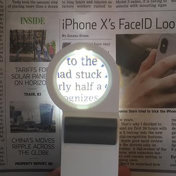 8X Pocket Magnifier with Led Light & Aspheric Lens Ideal for Detailed Inspection Reading, Collectors by Electro Optix
