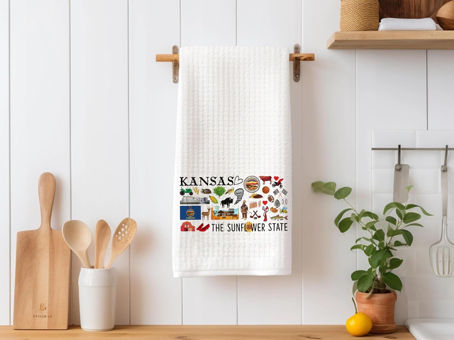 Kansas State Map Kitchen Towel, U.S. State Souvenir Tea Towel, Multi-Purpose Towel, Soft & Absorbent Kitchen Towel, Towel for Kansas Lovers, Travel Kansas Souvenir - Image 2