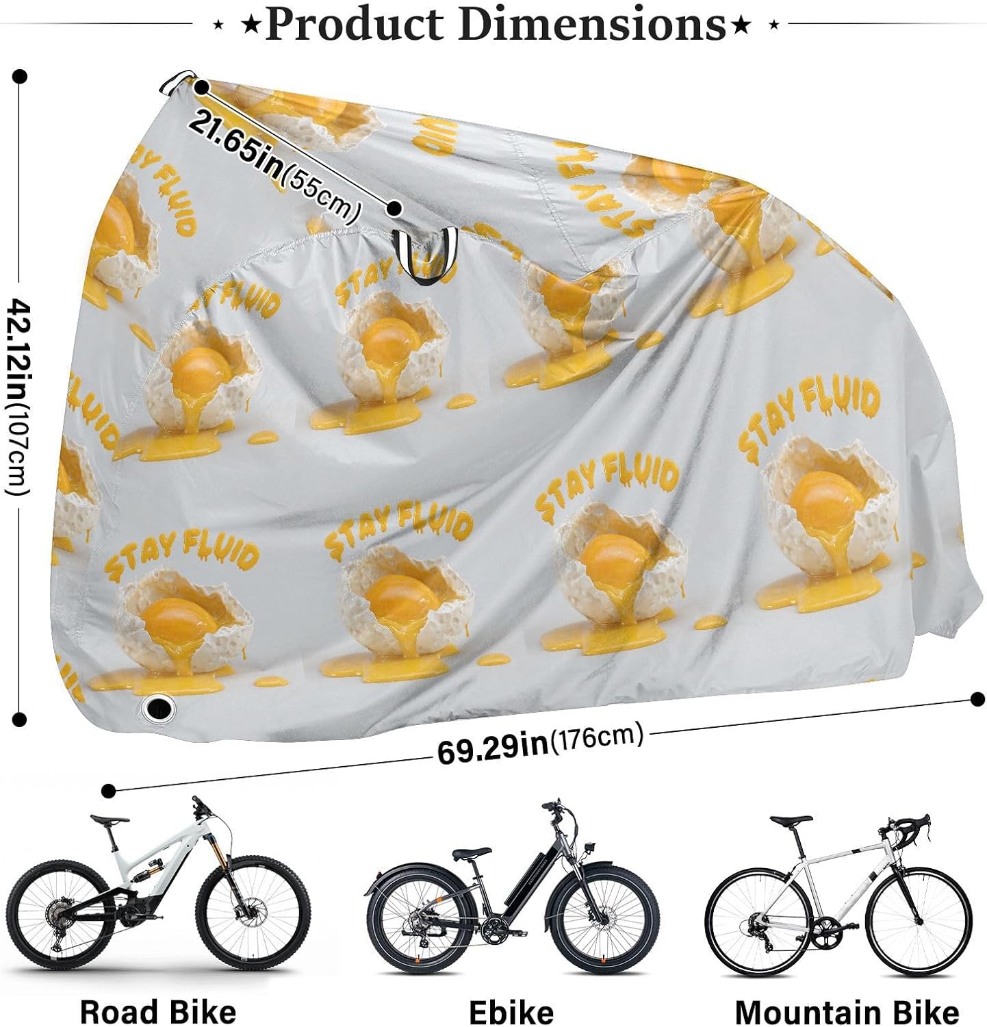Egg Stay Abstract Gray Electric Bike Cover Waterproof Outdoor Motorcycle Cover Bikes Storage