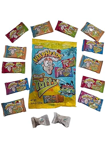 (1) 3.59 oz Ojivas ácidas! Taffy Tropical Fusion Flavors Tangy Typhoon, Paradise Punch, Citrus Surf plus (2) Buttermints Bono Click N' Save BUNDLE