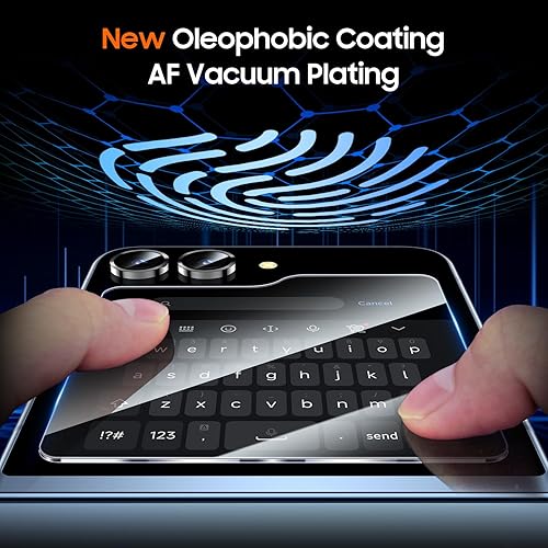 Miniatura 6 de UniqueMe Protector de pantalla para Samsung Galaxy Z Flip 5, 9H+ vidrio templado frontal 2 piezas + protector de lente de cámara, 1 unidad HD