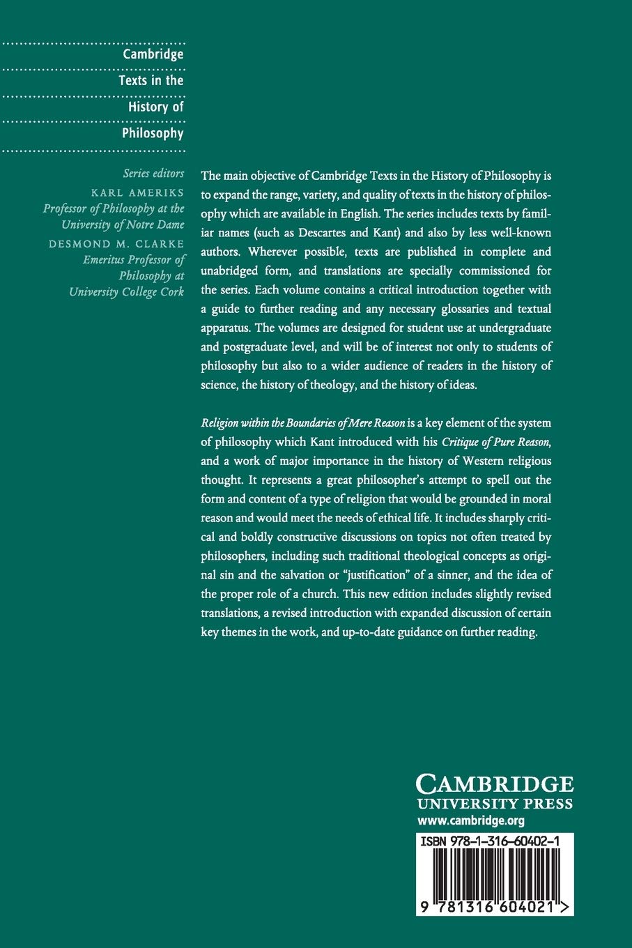 Kant: Religion within the Boundaries of Mere Reason: And Other Writings (Cambridge Texts in the History of Philosophy)