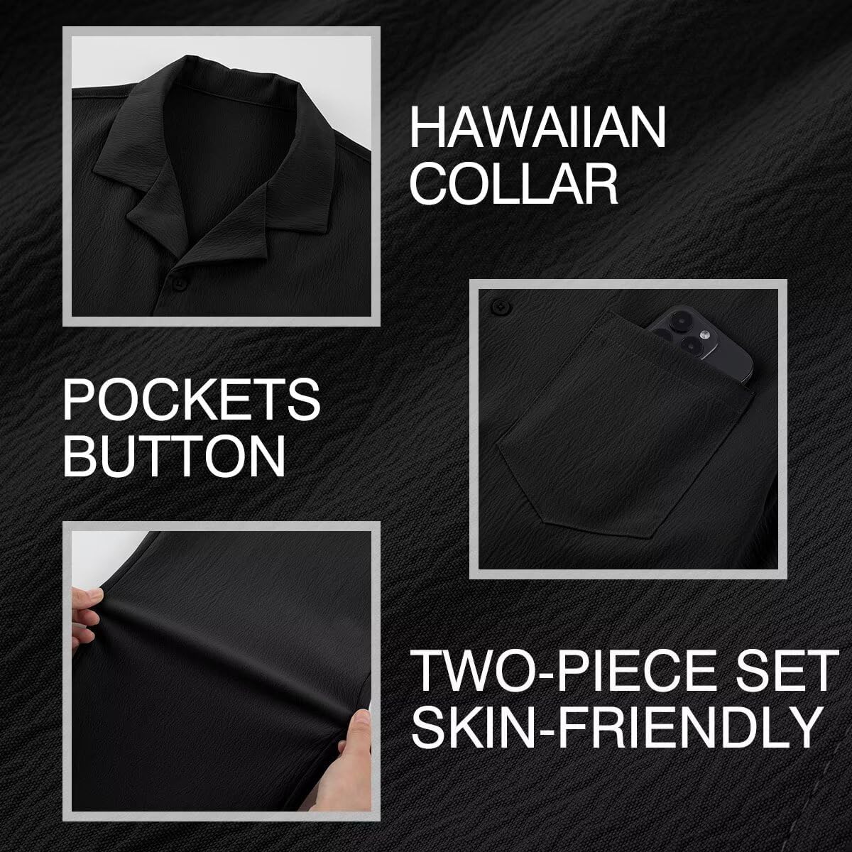 Dokotoo Men Men's Beach Outfit 2 Piece Casual Button Down Shirt Short Sleeve Loose Shirts and Pants Vacation Sets for Men - Image 9