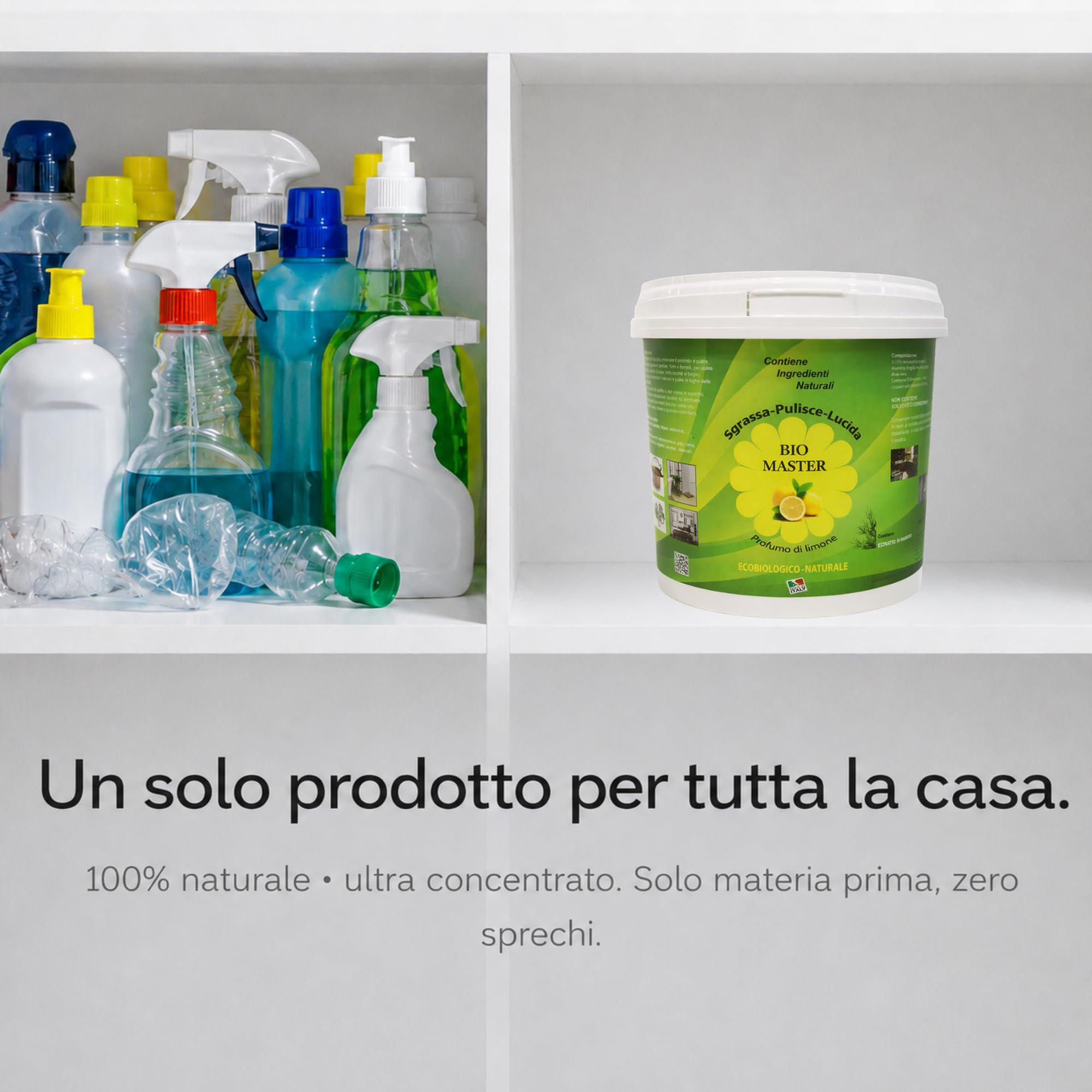 Sgrassatore Universale Naturale. Elimina il Grasso e Lucida Tutte le Superfici. Ideale per la Pulizia di Casa, Cucina, Bagno, Auto e Moto. Profumo di Limone. Con Spugna Inclusa. (4 kg)