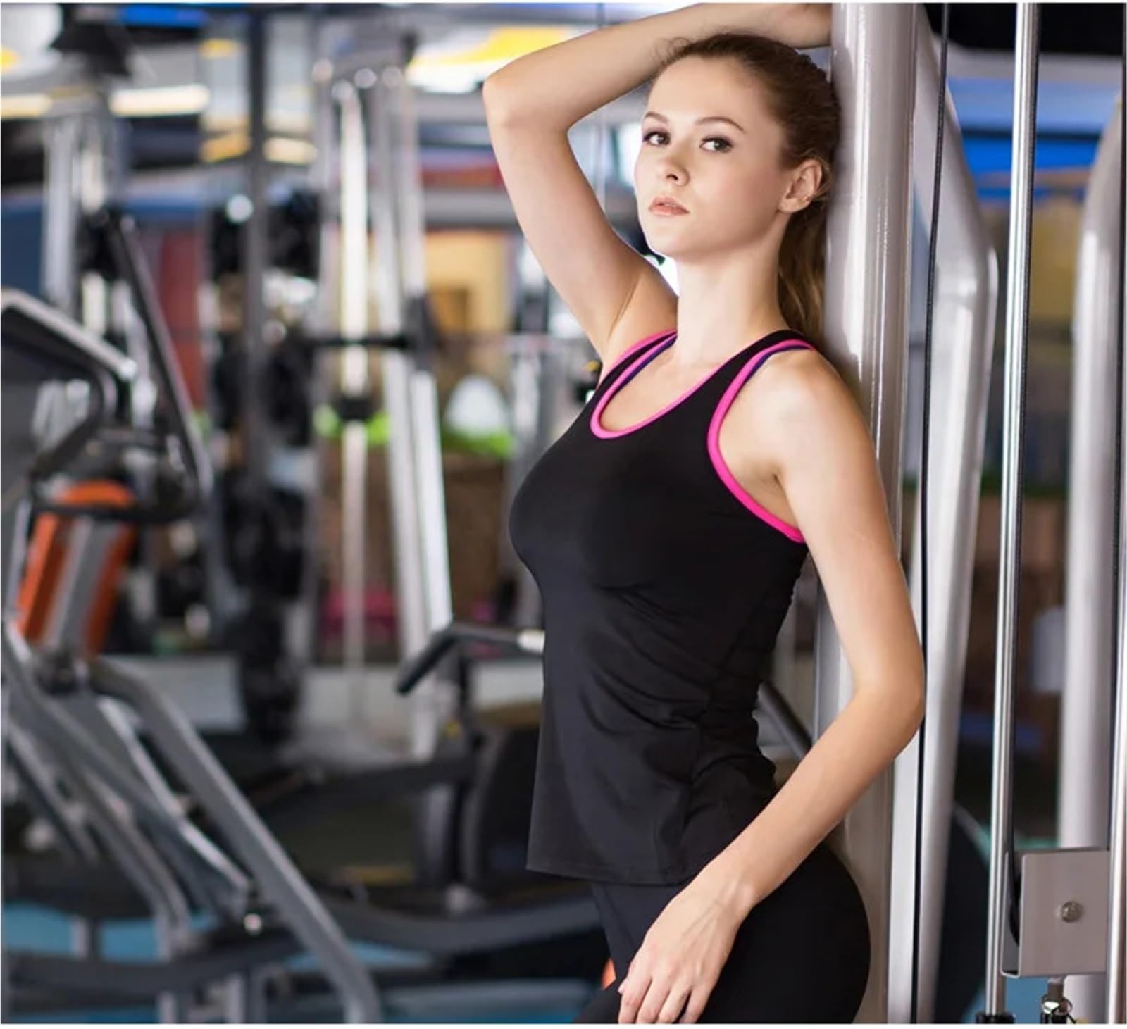 Top Fitness Senza Maniche Da Donna Canotte sportive da donna for canottiera da palestra Canottiera fitness senza maniche T-shirt Abbigliamento sportivo Top Abbigliamento Canotta da palestra Allenament