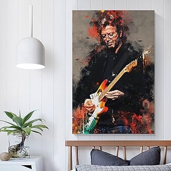 Amazon.co.jp: ロックギタリストエリッククラプトンポスター