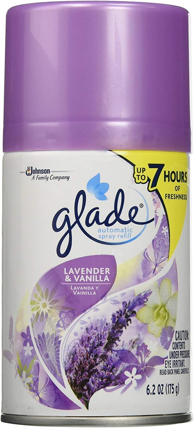Glade Automotic Spray Refill,Lavender & Vanilla, 6.2 OZ (Pack - 3)