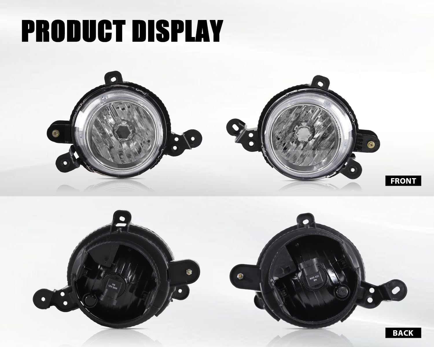Fog Lights Compatible With 2014 2015 2016 Kia Soul Left&Right Side Fog Lamps Assembly Replacement W/Bulbs