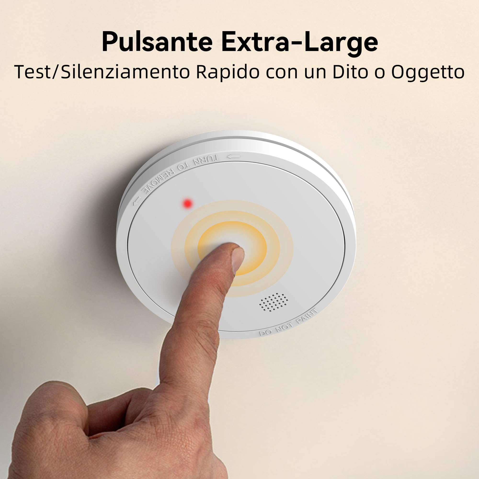 Rilevatore di Fumo con Batteria da 10 Anni, Allarme Incendio Conforme Allo Standard EN14604, 6 Pezzi