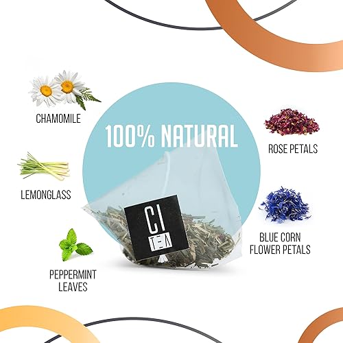 Miniatura 4 de Citea - Té de hierbas relajante, té diario sin cafeína en bolsas de té piramidales cristalinas, 0.07 oz x 24 bolsas de té, 1.69 oz, 2 unidades
