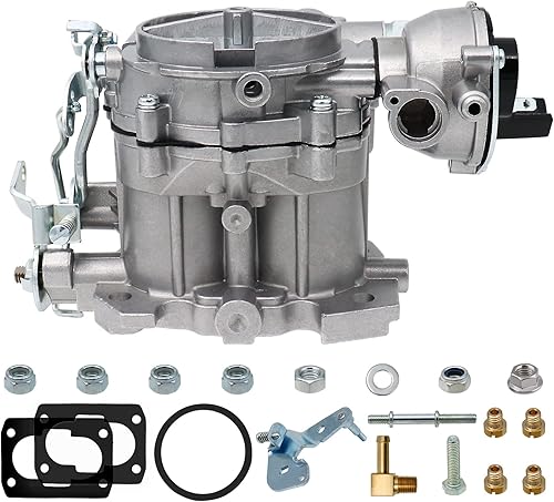 Miniatura 6 de NENKUTEN Carburador marino de 2 barriles para motores Mercruiser 3.0L 2.5L 4 CYL con chorros de estrangulamiento eléctricos, varillaje largo y
