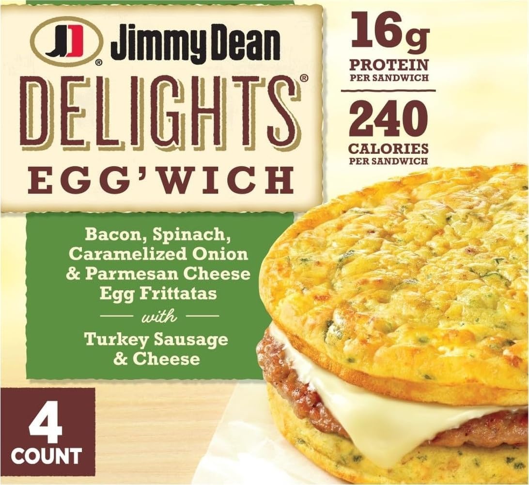 Jimmy Dean Delights Bacon, Spinach, Onion Egg'wich, 4 Count