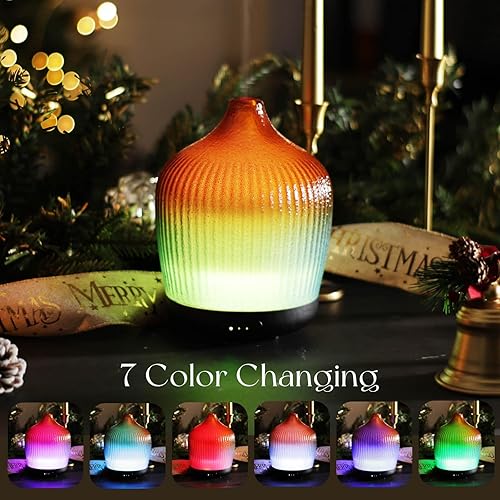 Miniatura 2 de Porseme 280ml Essential Oil Diffuser, Ultrasonic Cool Mist Humidifier with Color Changing, Auto Shut-Off, 6-10 Running Hours, Aromatherapy Glass