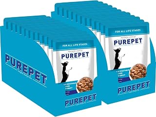 Purepet Adult Wet Dog Food 1.68 kg (24x70g) Pack of 24 | Chicken & Vegetable Chunks | Immune Support | Oral Care | Bone St... Price In India