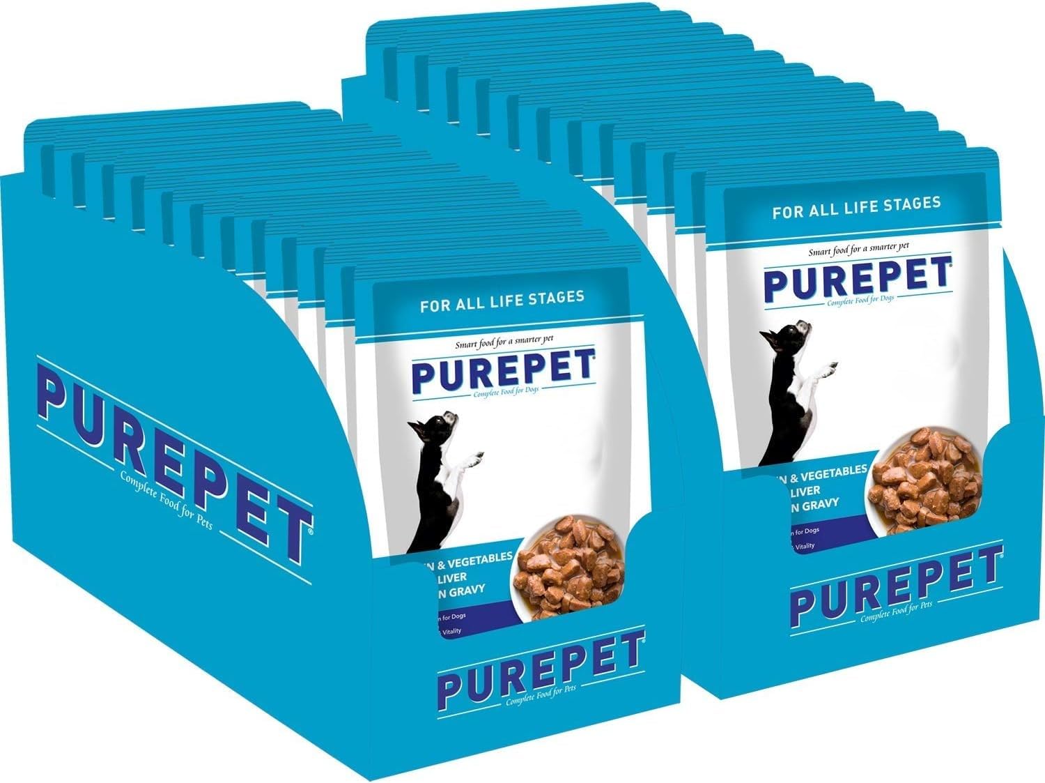 Purepet Adult Wet Dog Food 1.68 kg (24x70g) Pack of 24 | Chicken & Vegetable Chunks | Immune Support | Oral Care | Bone St...