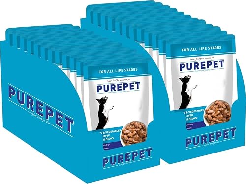Purepet Adult Wet Dog Food 1.68 kg (24x70g) Pack of 24 | Chicken & Vegetable Chunks | Immune Support | Oral Care | Bone Strength | Digestive Health | Complete Nutrition | Joint Support