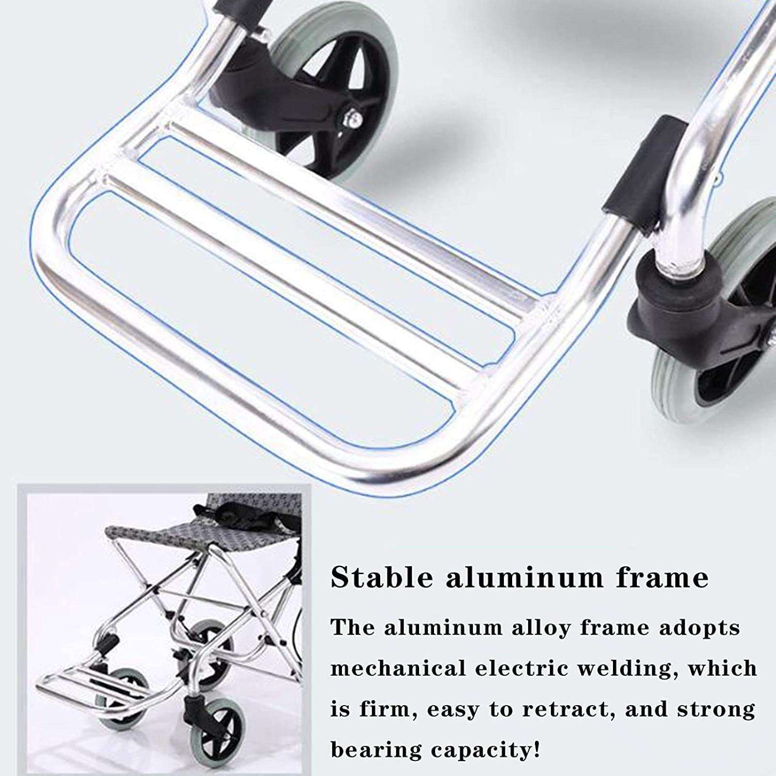 Silla de Ruedas Plegable Silla de Ruedas Manual Y Ligera para Discapacitados Y Ancianos