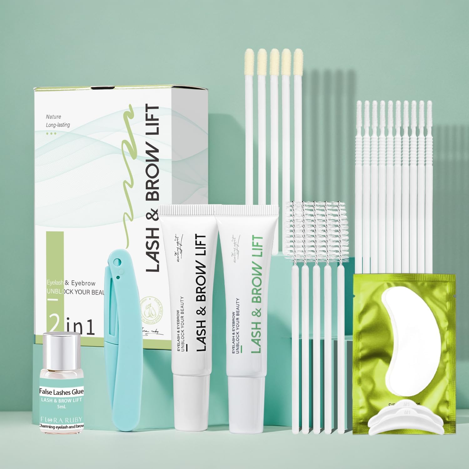 Lash Lift Kit for Eyelash Perm, Professional Lash & Brow Lift Natural Ingredient for Long-Lasting Natural Curl & Self Lash Lifting, Brow Lamination Set for Salon-Quality Results at Home