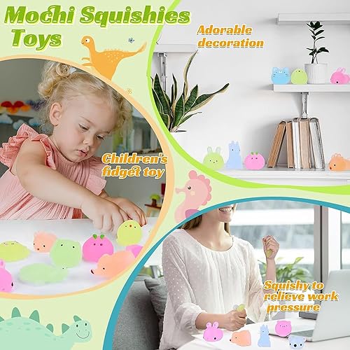 Miniatura 6 de 100 juguetes esponjosos Mochi para recuerdos de fiesta para niños, bolsas de regalo, juguetes esponjosos, mini juguetes para aliviar el estrés que