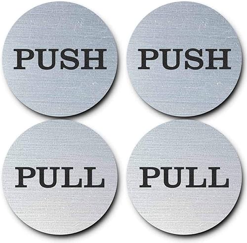 Coolest Letreros redondos de 2 pulgadas para puerta (plata cepillada)  acero inoxidable de grado 304 (par de 2)