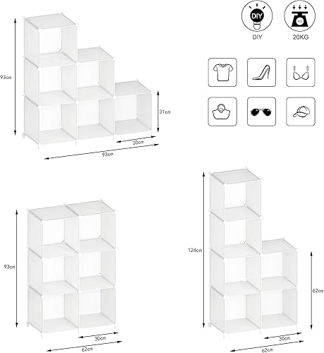Miniatura 9 de Organizadores de armario apilables y almacenamiento Organizador de almacenamiento de 6 cubos Organizador de armario para baño Almacenamiento de