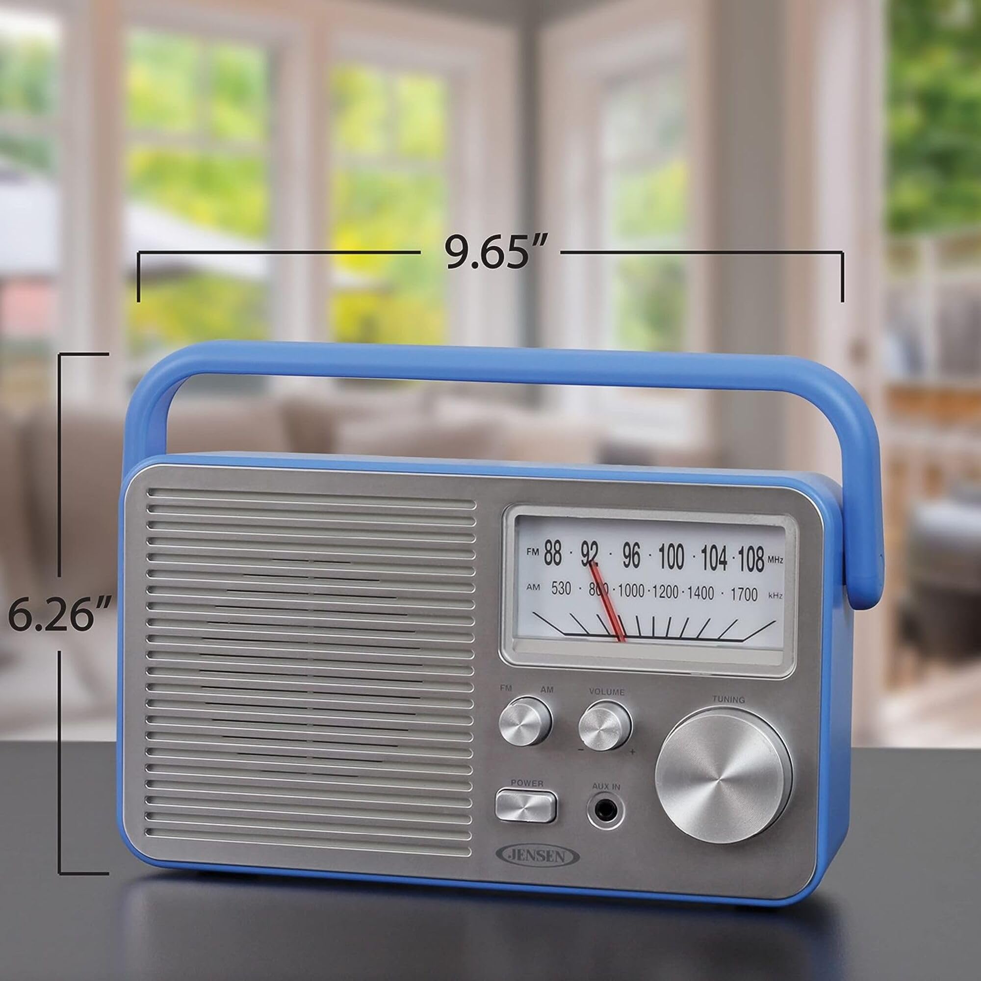 Jensen MR750BL Personal AM/FM Radio Blue (Blue)