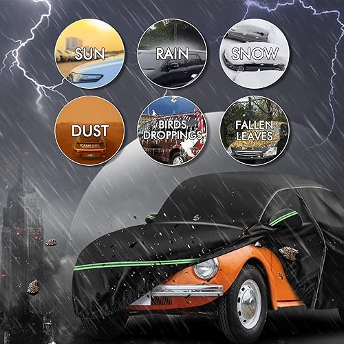 Miniatura 7 de for VW 1960-1980 Volkswagen Beetle Bug Sedan 2-Door Saloon Car Covers 210D Outdoor Waterproof UV, Custom-fit Protective Full Covers with Cotton