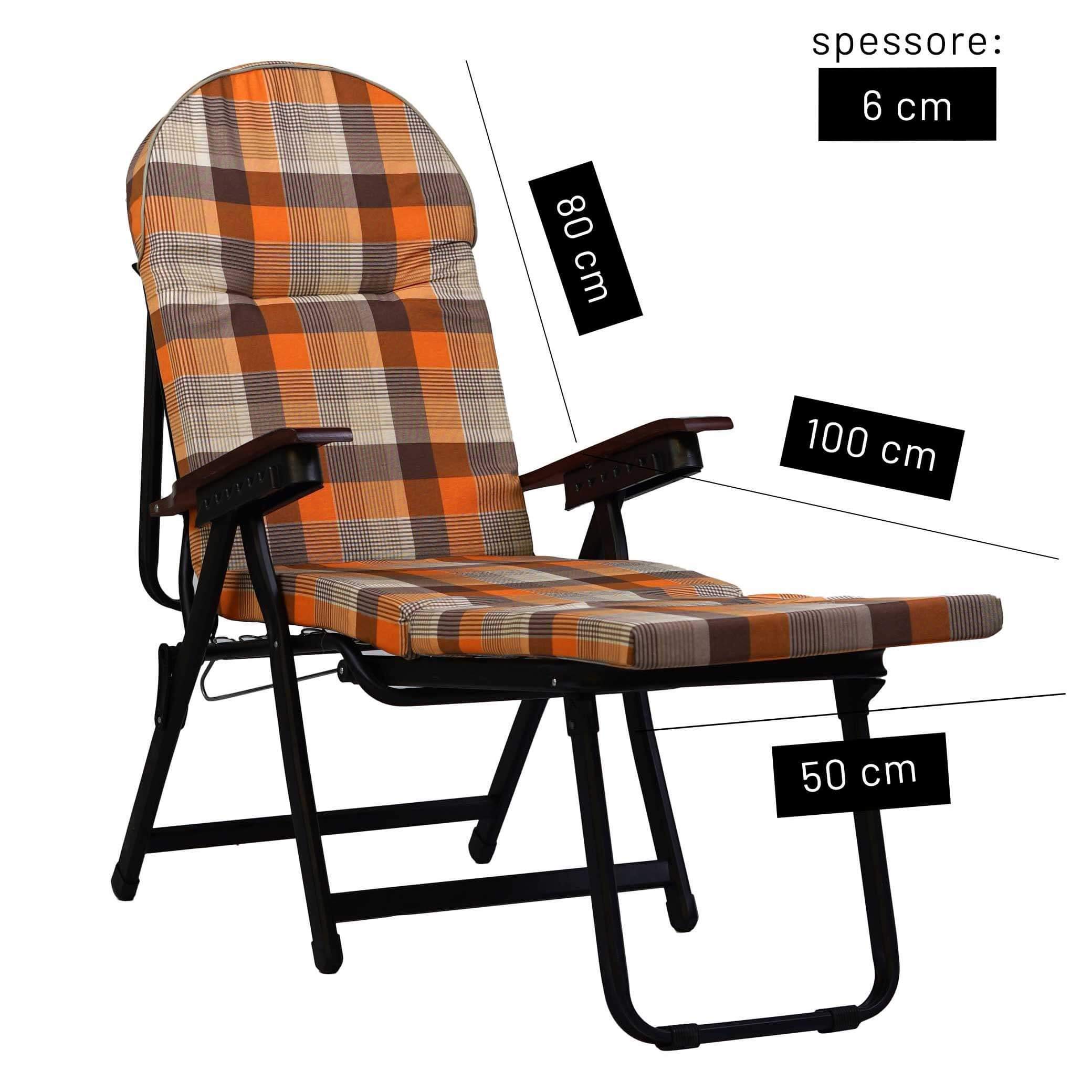 TECNOWEB Materassino per Sdraio Ripiegabile Modello Tahiti - Ideale per Gli Esterni - Adatto agli sdrai Estraibili - 100% Made in Italy