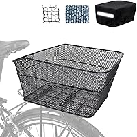 Vista 7 de Cesta de bicicleta trasera, [instalación sin herramientas], cesta de bicicleta para mascotas para estante trasero de carga, con cubierta