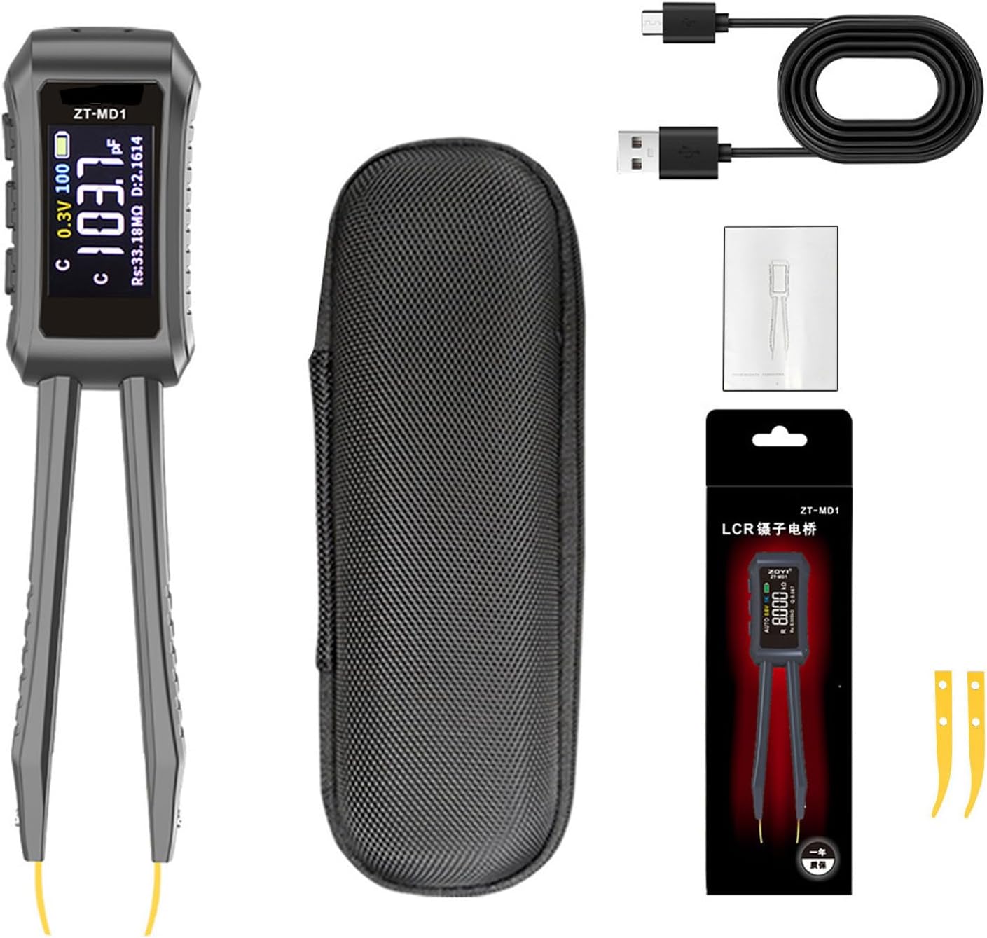 Portable Digital Tweezer Tester Diode Tester Measurement Tools Professional Meter Tweezer Clear Display Measurement Tool