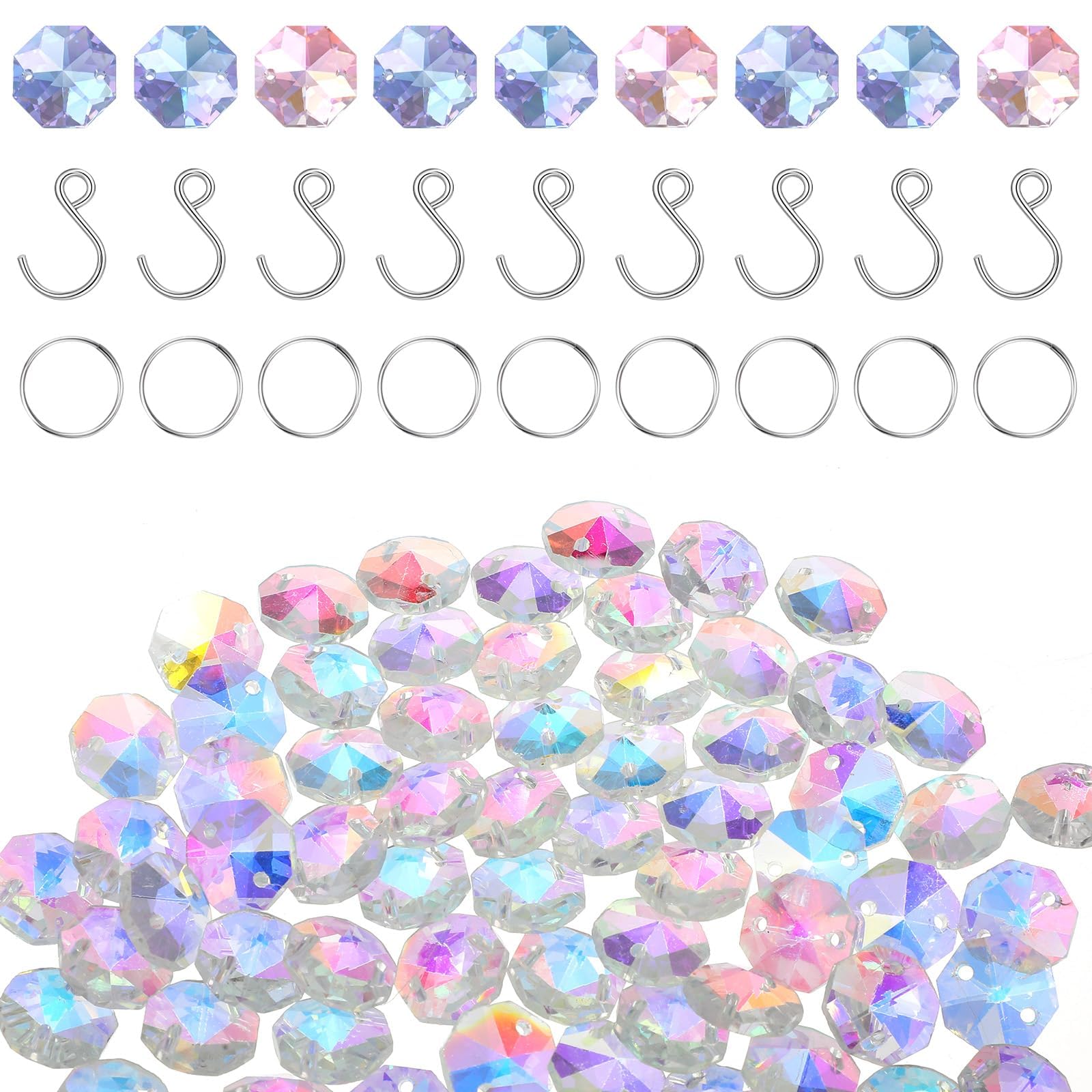 140Pcs Sun Catcher Kit, Window Decor, Rainbow Catcher Ideal for Home Window Adornment, Bedroom Ambiance Styling and Balcony Layout Decoration-picture-30