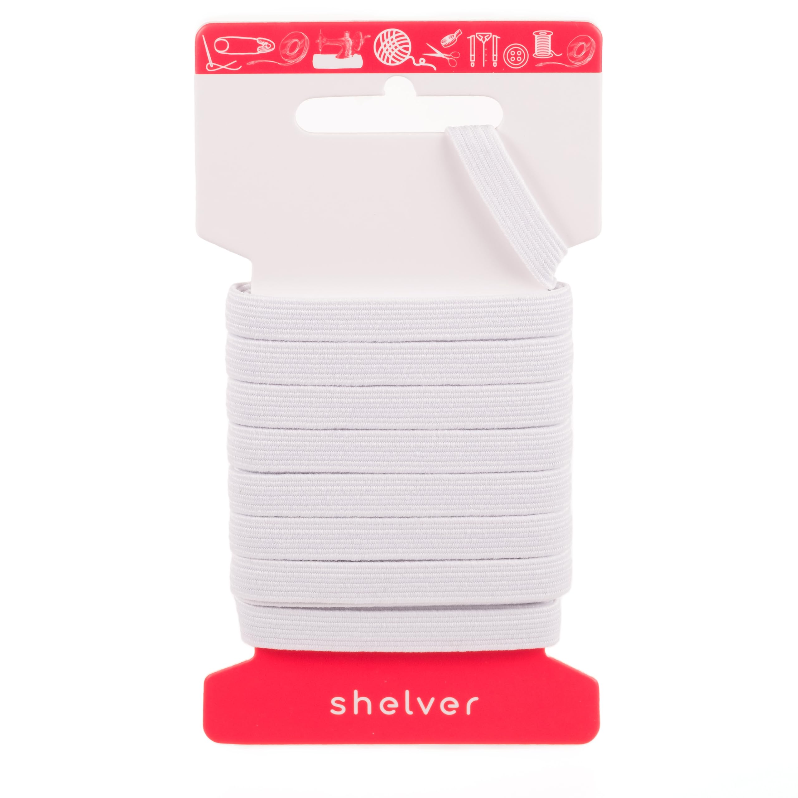 Flat Elastic for Sewing, 10mm 1cm, White Elastic, 5 Metres