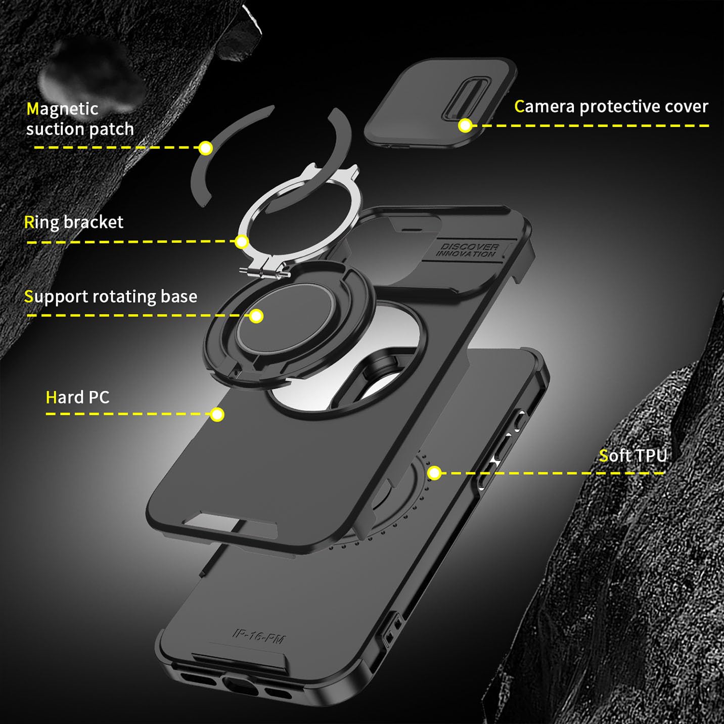 BORYA Etui na Xiaomi Redmi Note 15 Pro 5G, Odporny na wstrząsy PC+TPU Silikonowa obudowa, Anty-upadkowa obudowa klasy wojskowej. Etui z obrotem 360° Uchwyt i osłona aparatu, niebieski
