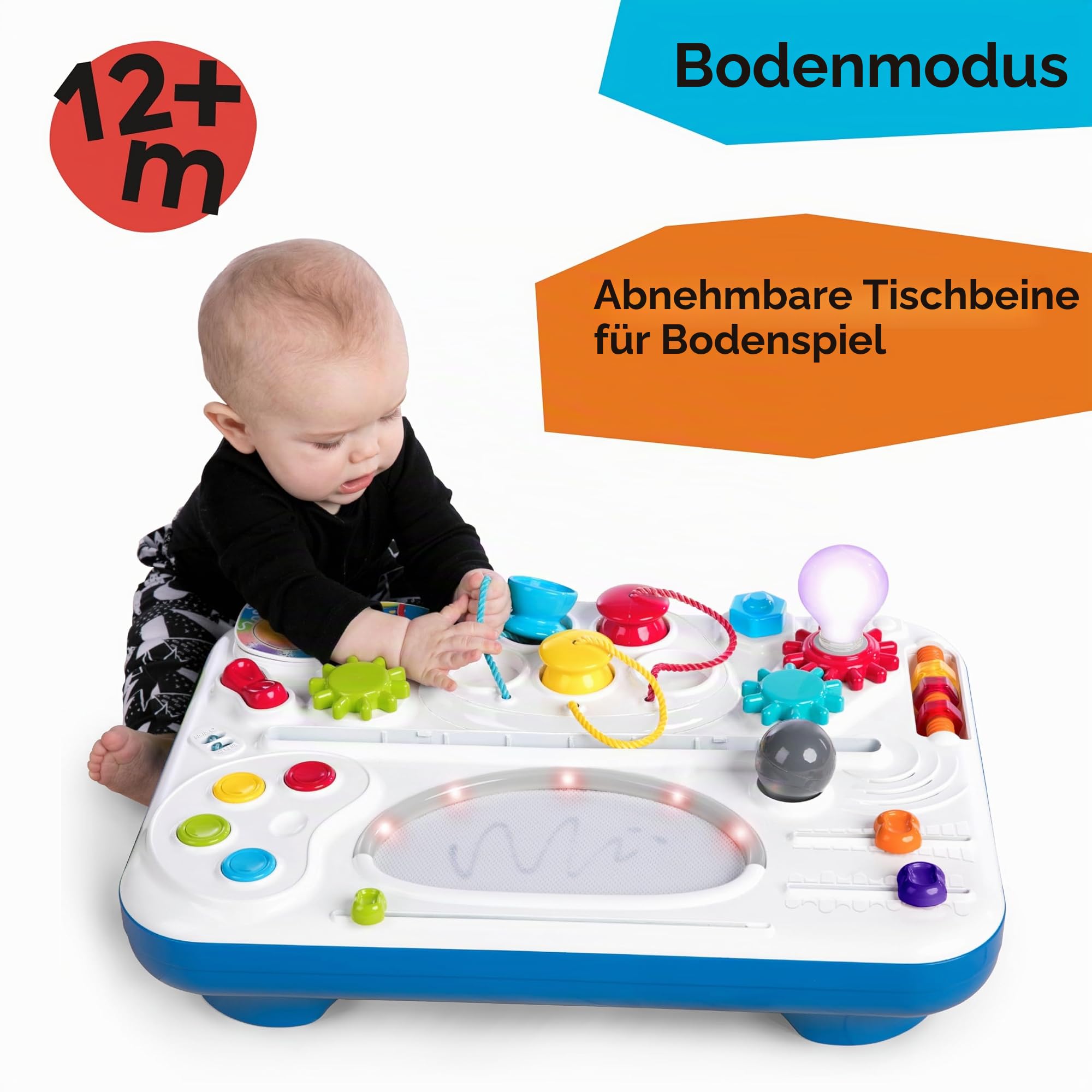 Baby Einstein, Curiosity Table Spieltisch mit 65 Melodien, abnehmbaren Füßen, Lichtern, Zahnrädern und vielem mehr