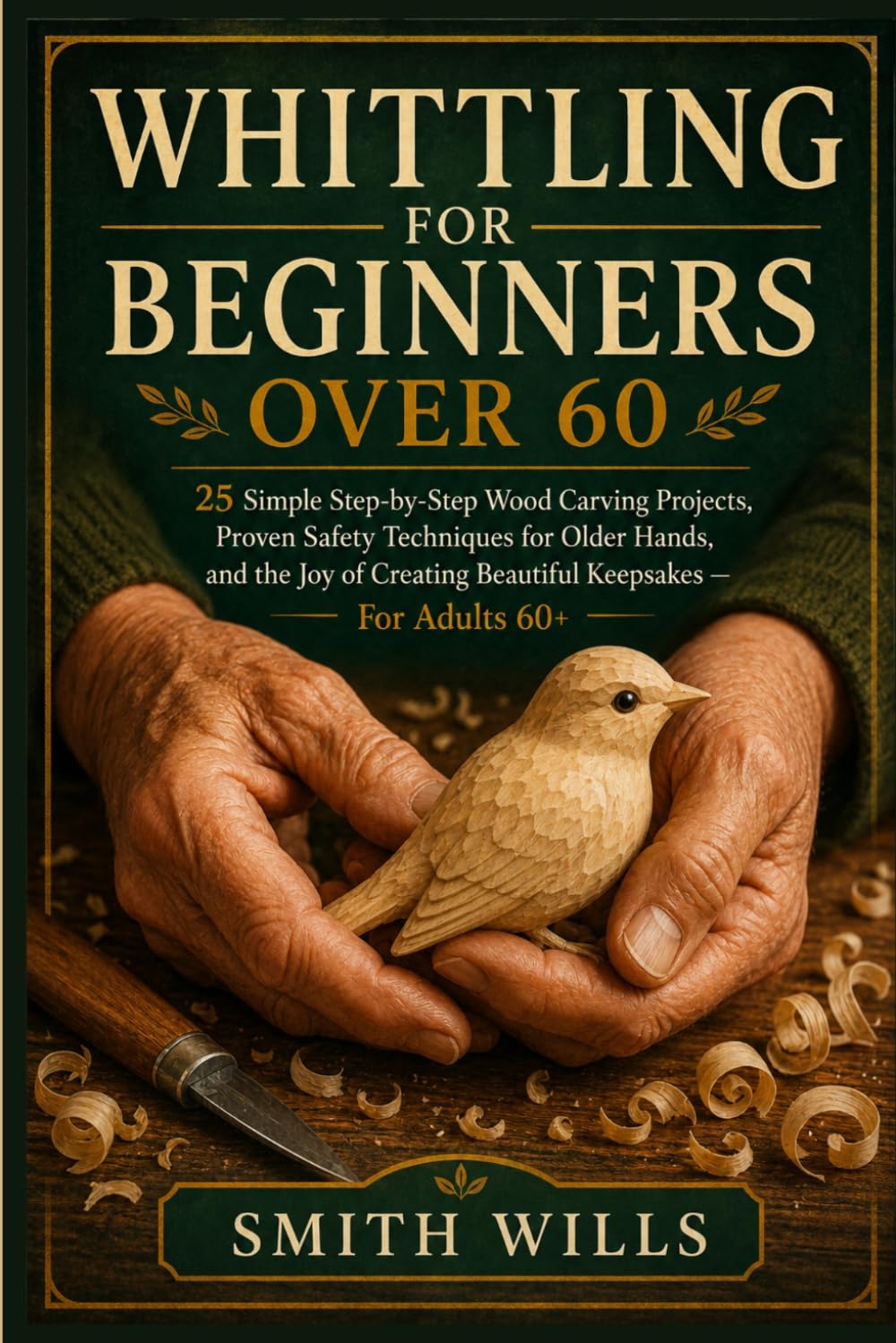 WHITTLING FOR BEGINNERS OVER 60: 25 Simple Step-by-Step Wood Carving Projects, Proven Safety Techniques for Older Hands, and the Joy of Creating Beautiful Keepsakes — For Adults 60+