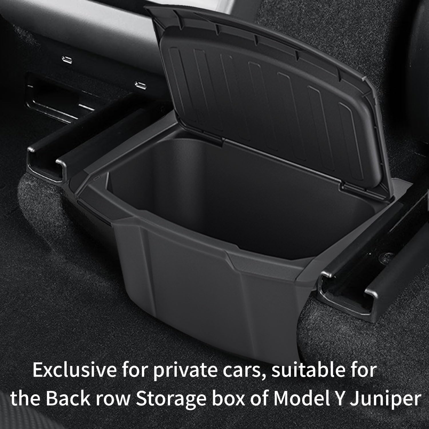 Caja de almacenamiento organizadora de consola trasera para Tesla Model Y Basurero 2025 2026 Modelo Y Juniper, accesorios debajo del asiento, cubo de basura con tapa antideslizante, asiento trasero