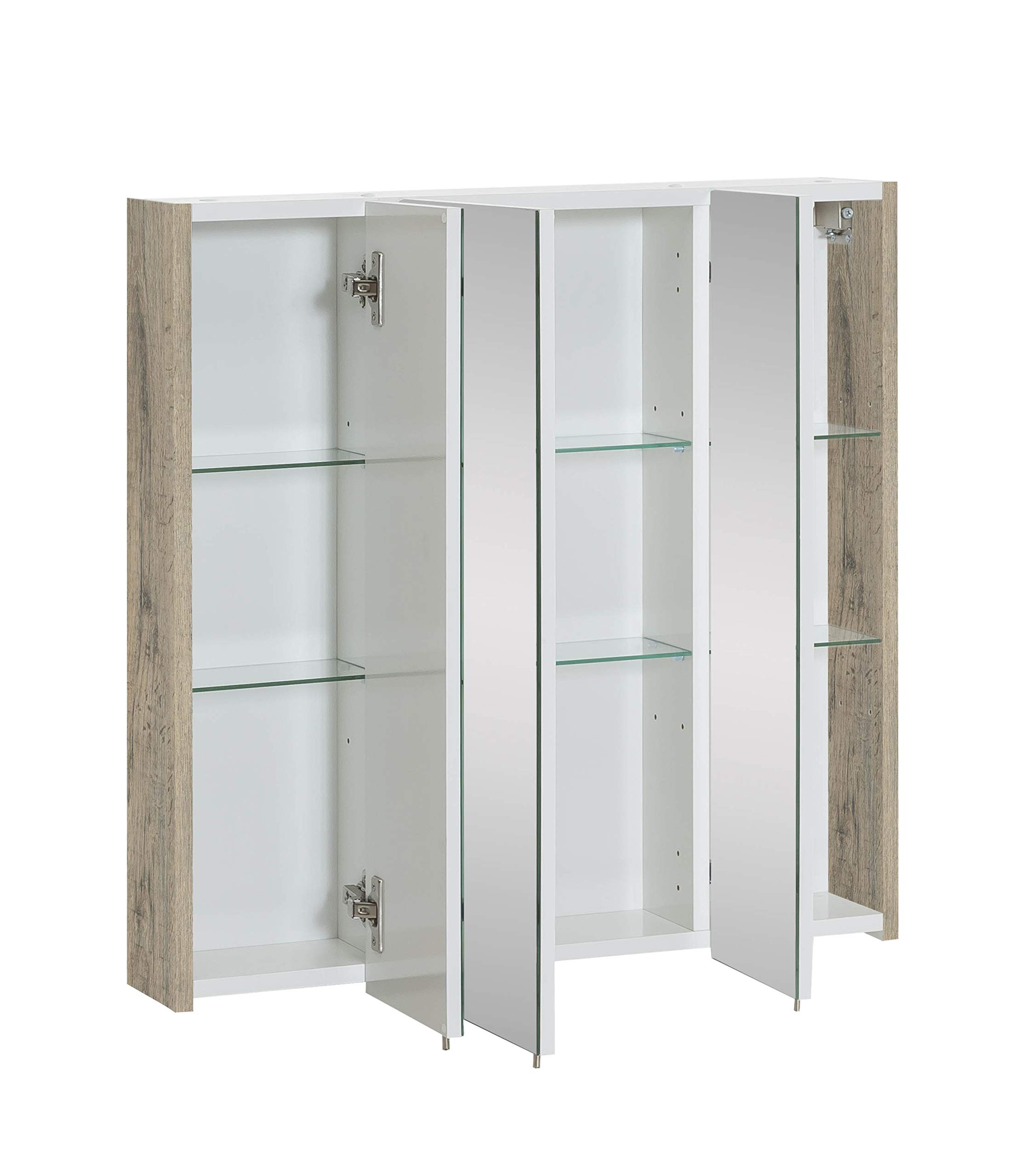 Schildmeyer Trient Armoire de Toilette avec Miroir, Décor Bois, Chêne Sauvage, 71 x 70 x 16 cm
