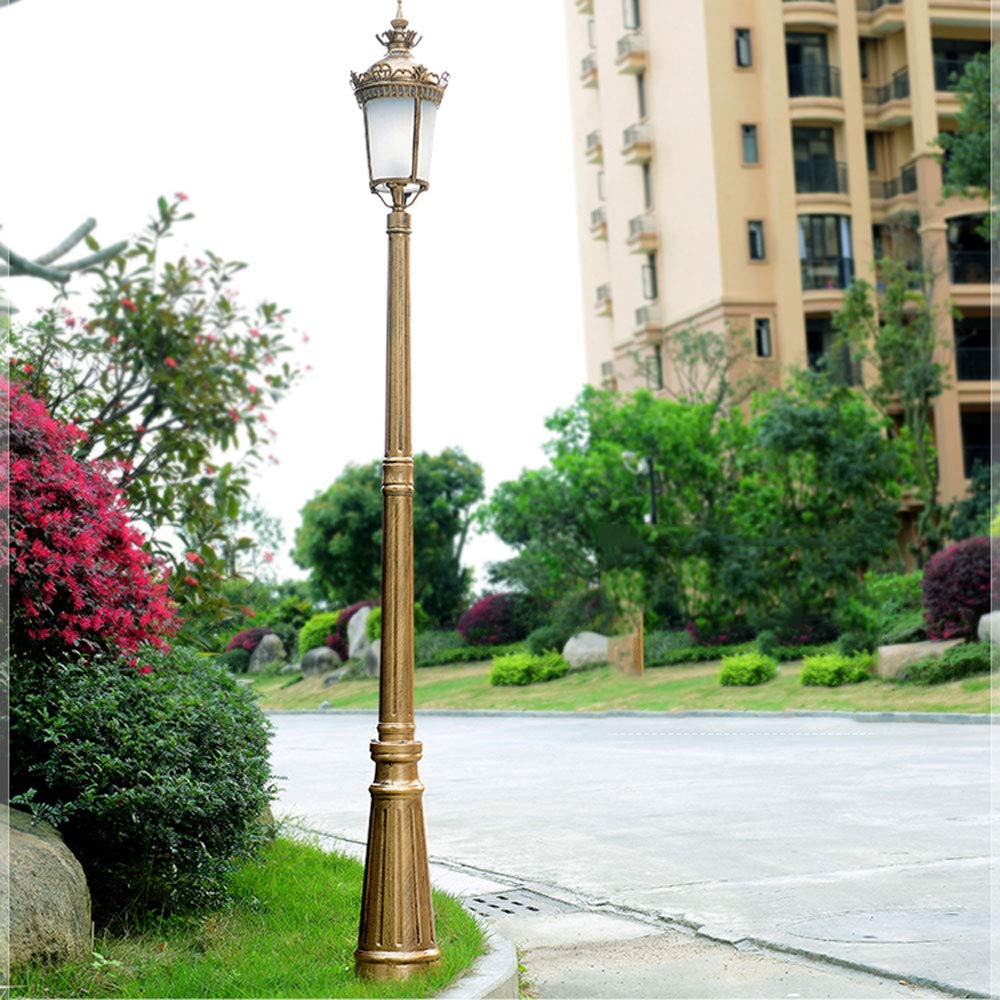 Farolas para Exteriores, Farolas para Exteriores, Farolas para Exteriores, Farolas De Un Solo Cabezal, Farolas Ip56, Impermeables, De Aluminio Antioxidante, para Césped,(Bronce-Altura 220Cm)