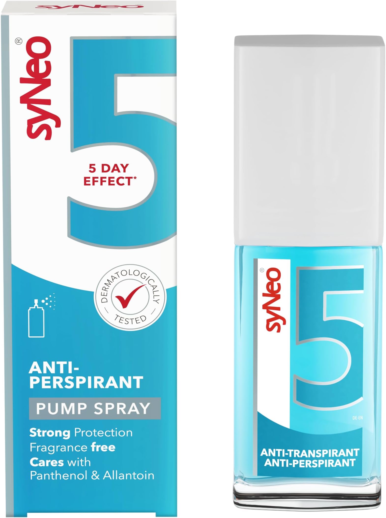 5, Antiperspirant Unisex Pump Spray, 1 Pack (1 x 30 ml)