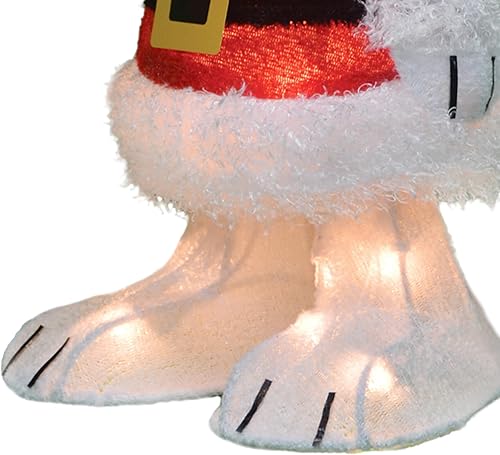 Miniatura 9 de ProductWorks Cacahuetes 3D LED de 26 pulgadas preiluminados con cuernos y abrigo de Papá Noel, arte de Navidad, 70 luces