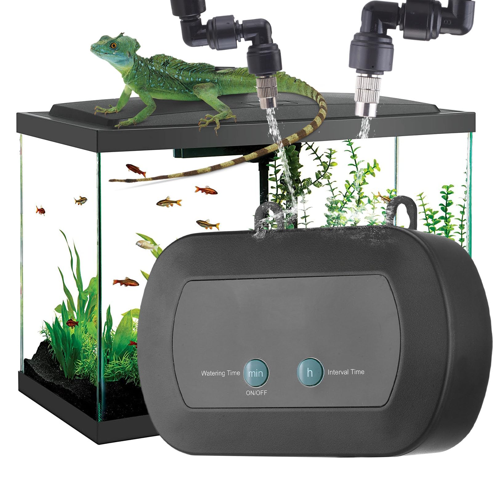 Irrigatore per Piante Intelligente con Timer Dispositivo di Irrigazione con Ugello Rotante a 360 Gradi per il Miglioramento del Giardino dei Terrari