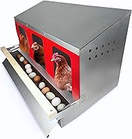 Hen's Choice 3-Compartment Roll Out Nest Box for Chickens - 36" Heavy Duty Galvanized, Clean Egg Collection for 12-18 Hens