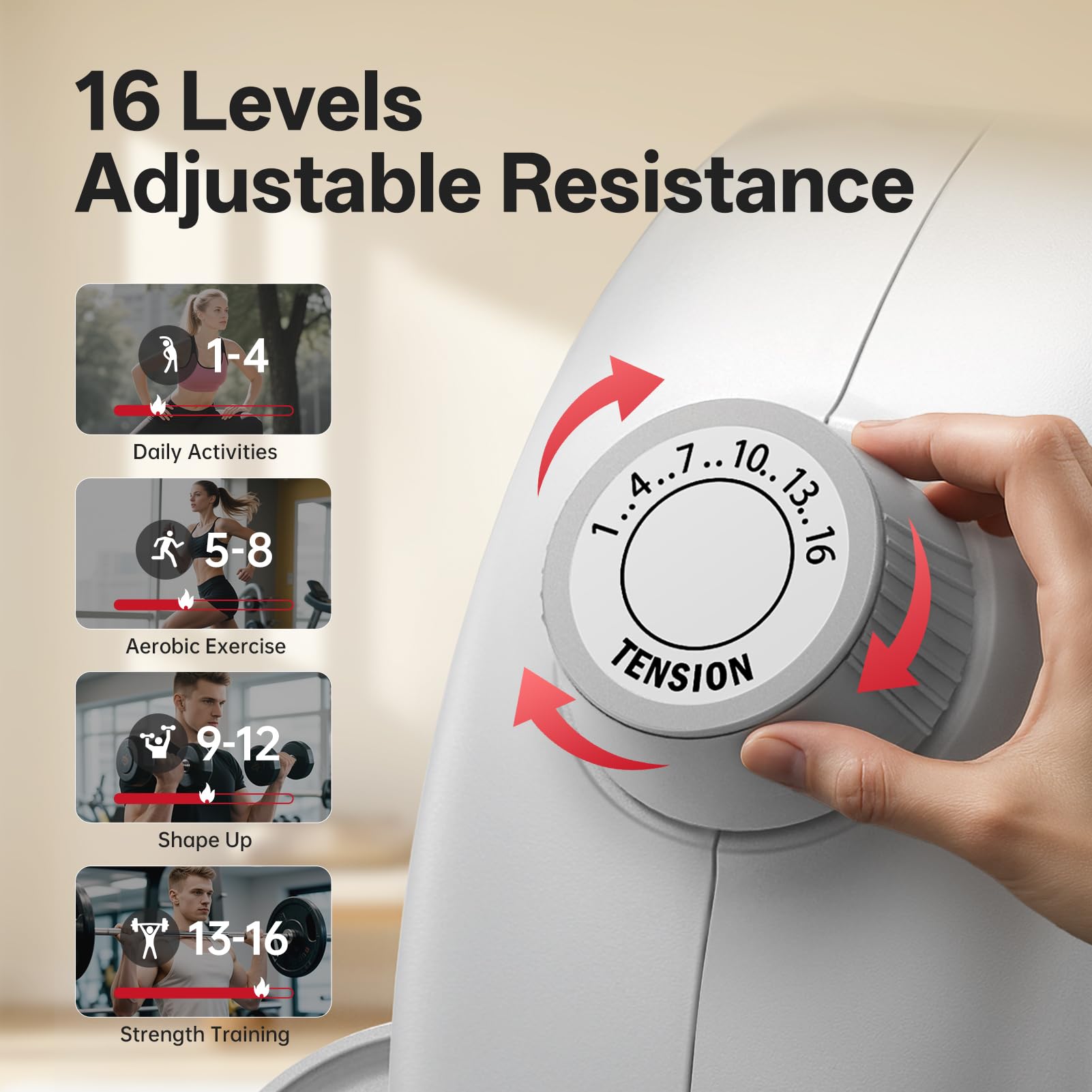 JOROTO Vogatore Domestico, 16 Livelli di Resistenza, Vogatore Magnetico con Controllo APP, Display LCD con Supporto per Telefono Cellulare, Ideale per L'attrezzatura da Palestra per la Casa