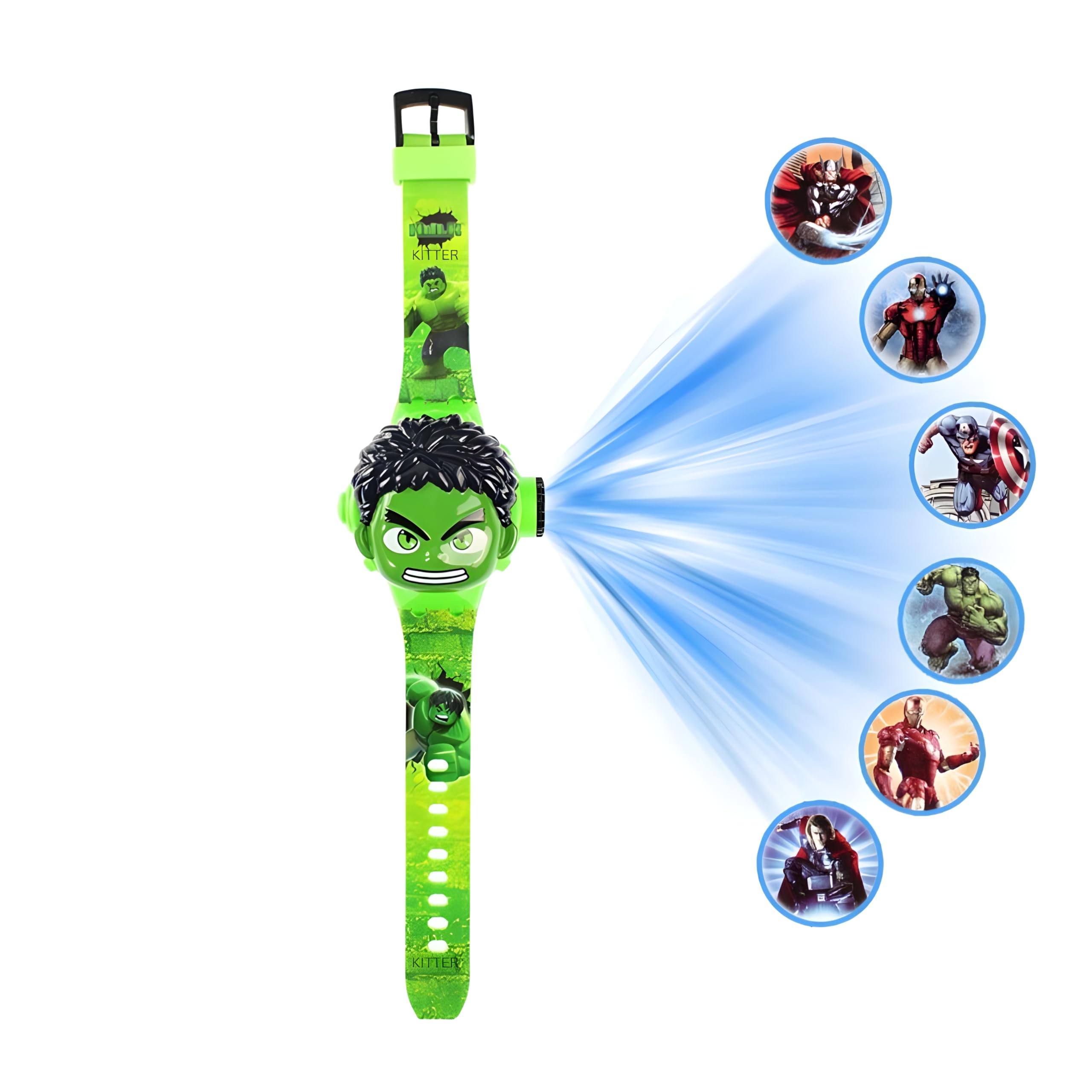 KITTER Green Super Hero Wrist Watch for Boys, Digital Watch for Kids Boys with Projector Light, Super Hero Toys for Boys (B0CZ7GZH96) Amazon Price History, Amazon Price Tracker