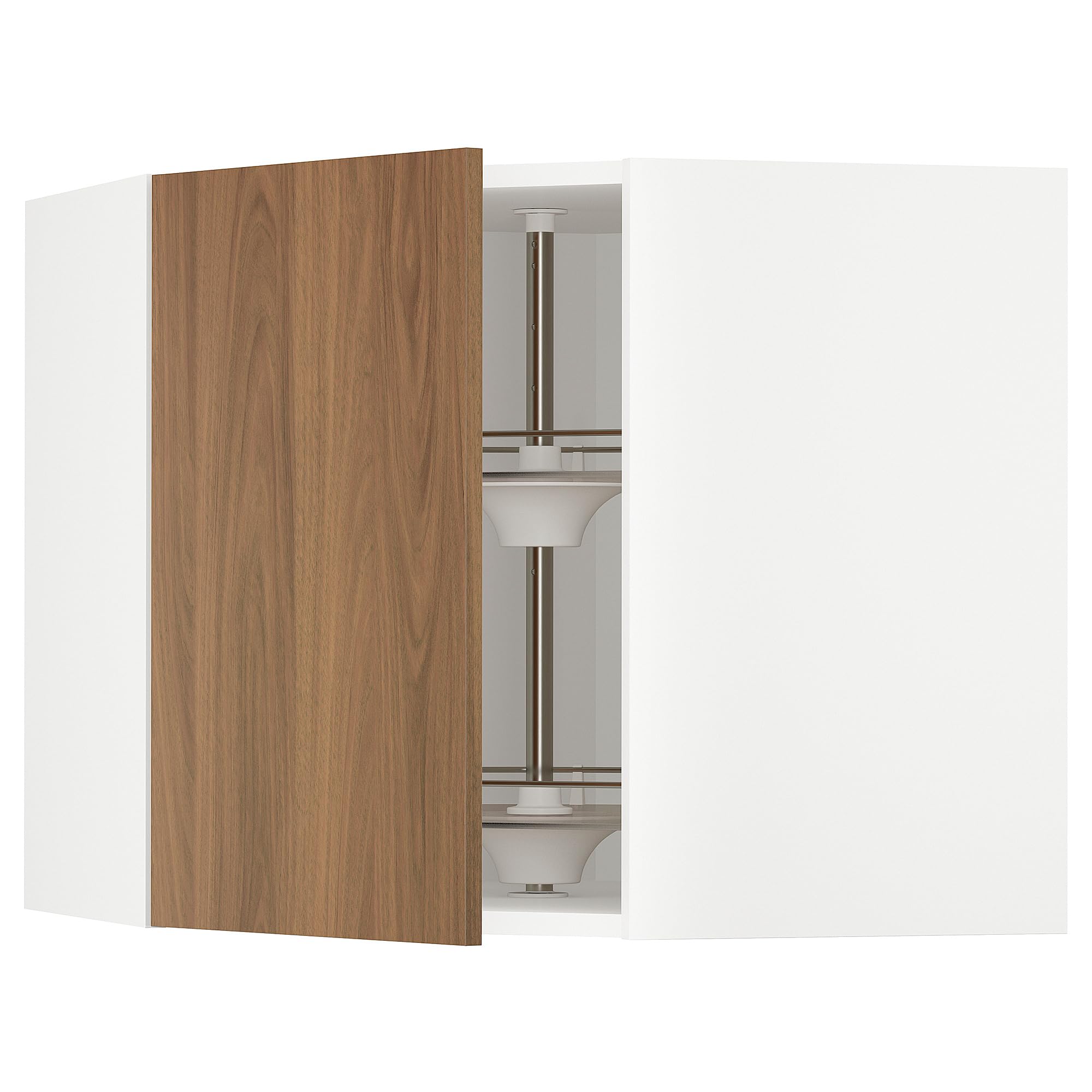 Meuble d'angle mural cuisine blanc noyer ProTuning METOD avec rangement carrousel Tistorp