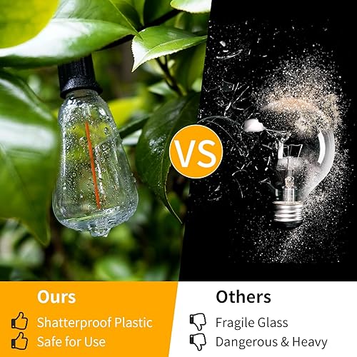 Miniatura 3 de Guirnalda de luces LED para exteriores de 40 pies, impermeables, G40, luces LED para exteriores para patio con 27 bombillas Edison vintage