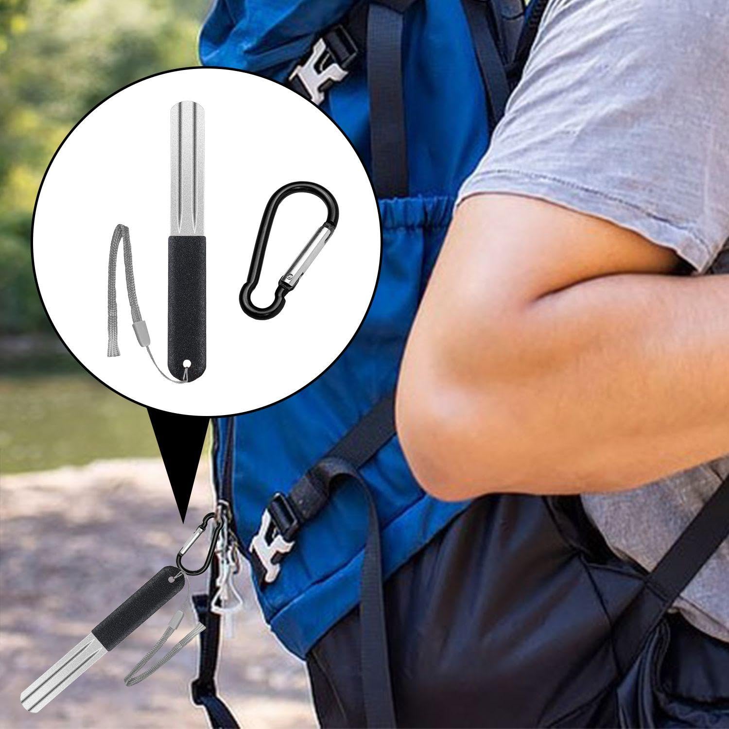 2 Stück Mini-Schleifsteine, 2 Stück Karabiner, Angelhaken-Hakenschärfer, Diamantpfeil-Schleifstein, Praktischer Spitzer, Angelhaken-Zubehör