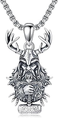 SIMONLY Thors Hammer Necklace 925 Sterling Silver Mjolnir Necklace Norse Mythology Thor Viking Jewelry Christmas Birthday Gifts for Men Women Unisex
