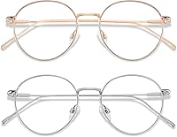 Vista 8 de ANDWOOD Gafas de bloqueo de luz azul para mujeres y hombres, computadora de cara pequeña, bloqueador de luz azul transparente, marco de metal súper